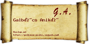 Galbács Anikó névjegykártya
